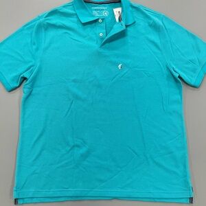 Men's Saddlebred Perfect Polo Acqua-Turquoise Size L Short Sleeve New!!
